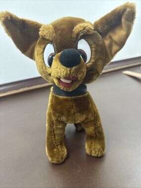 1997 Ace Chihuahua Plush Stuffed Dog Brown Large Ears Plastic Eyes Vintage Toy